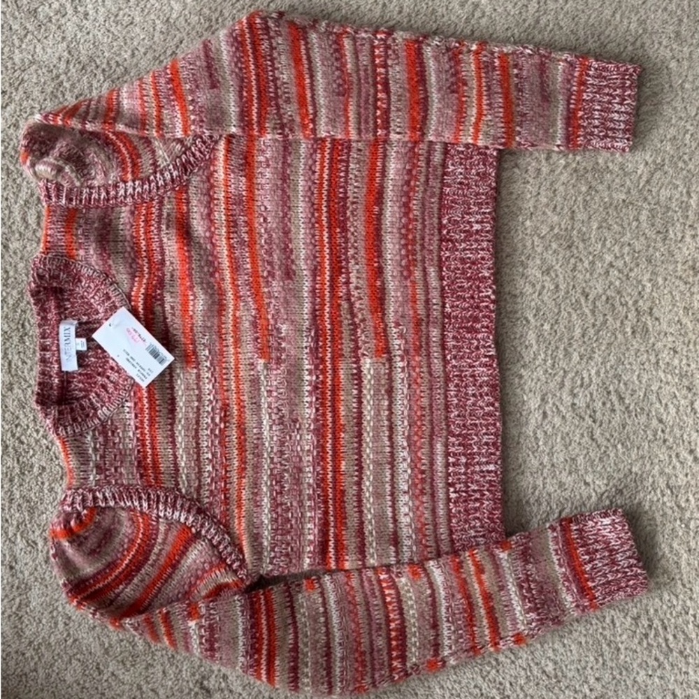 Intermix Women’s Fernie Puff Sleeve Striped Wool Blend Sweater, Small - Picture 3 of 10